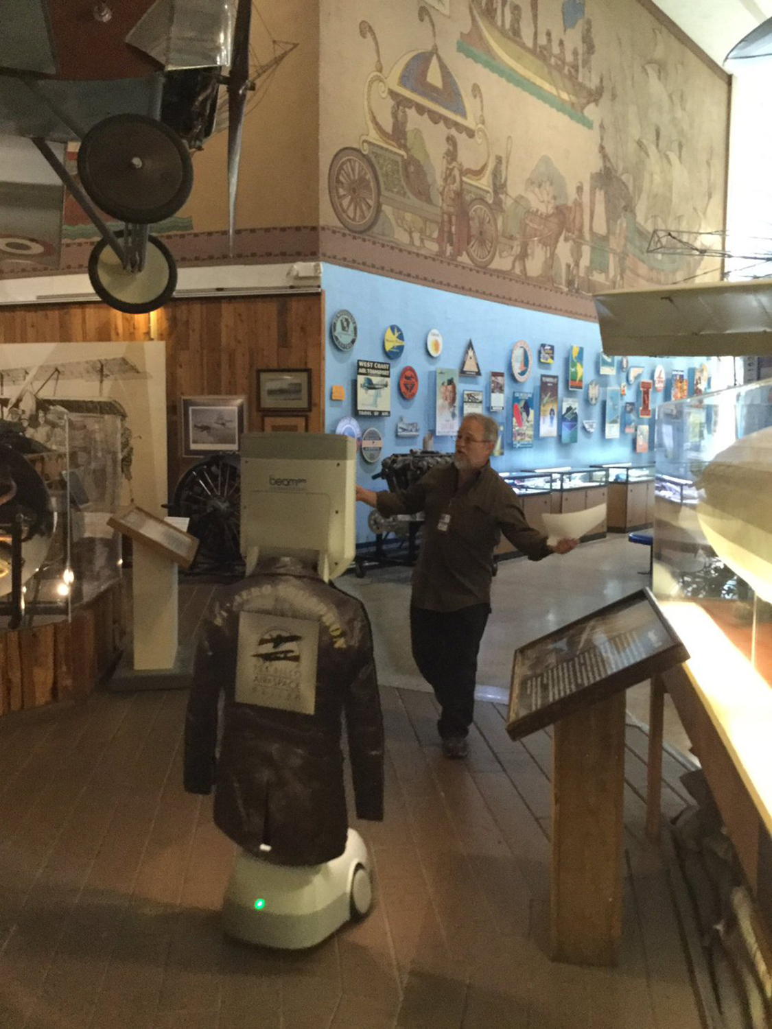 Telepresence robot with tour guide