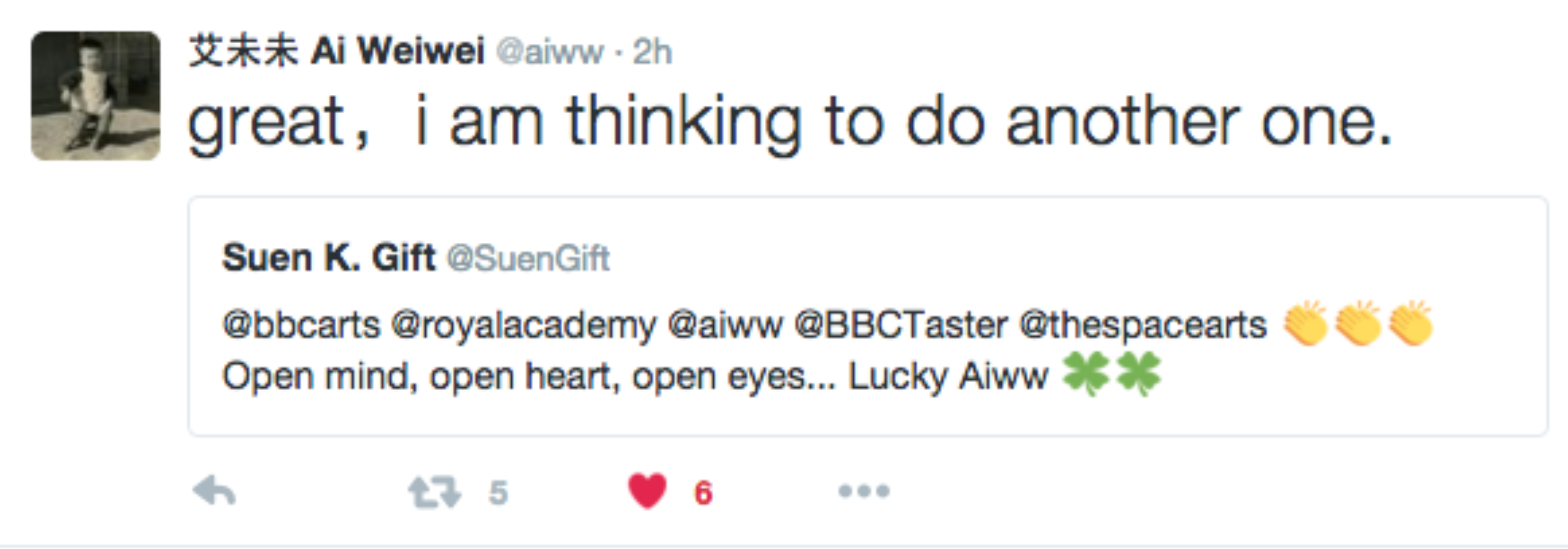 Ai Weiwei tweet