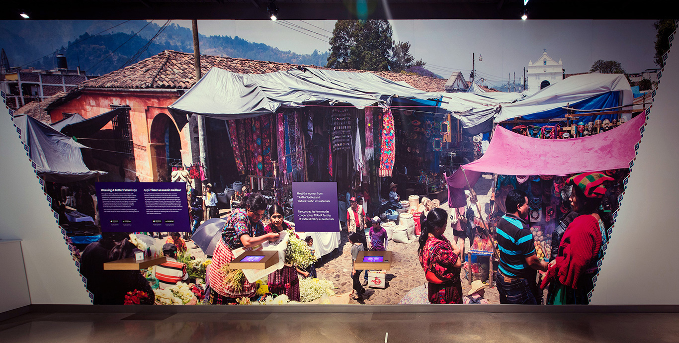 A large-scale image of a market that extended approx 7 metres wide by 4 metres tall.