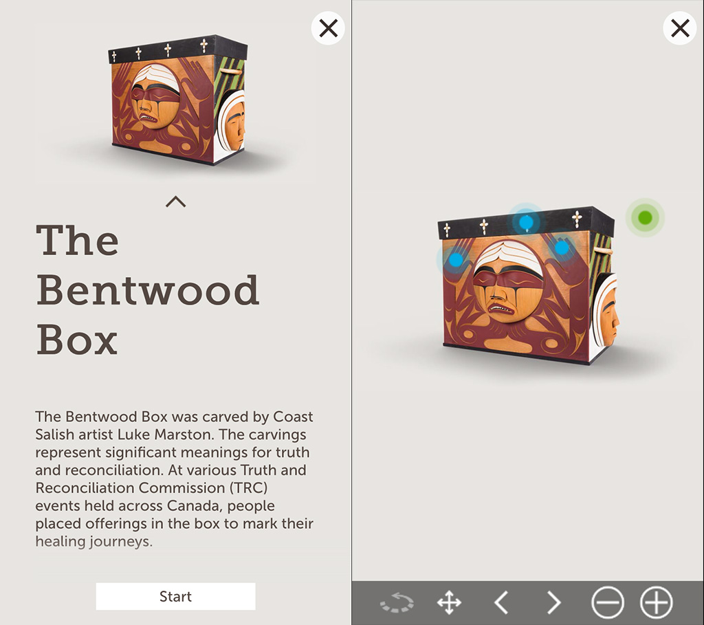Two vertical screenshots of a wooden box with text underneath.