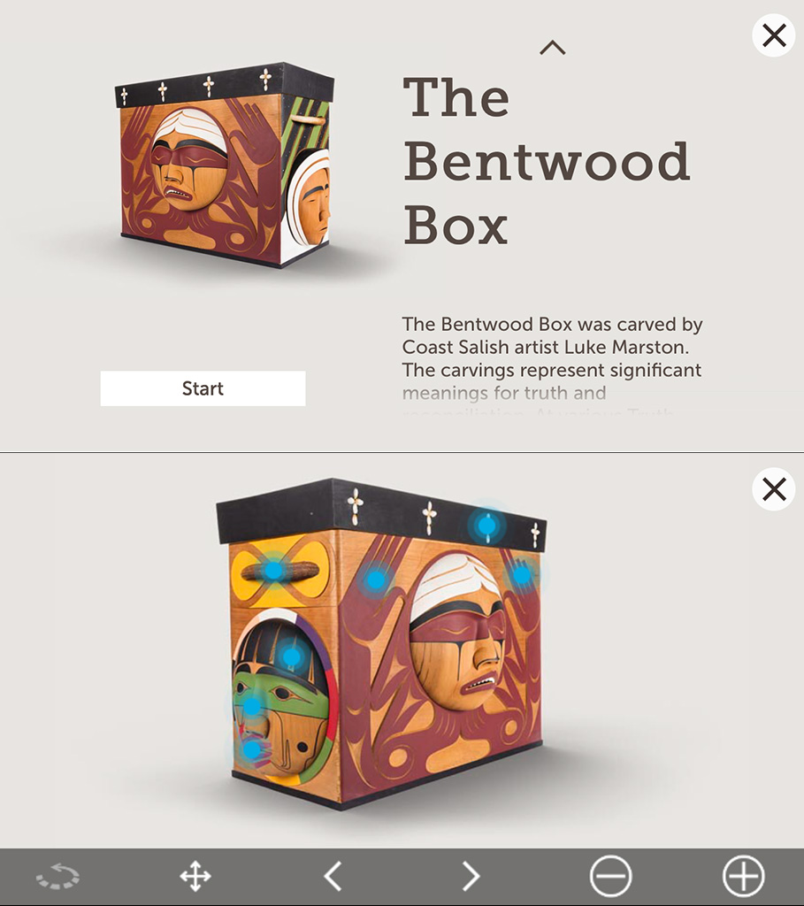 Two horizontal screenshots of a wooden box with text underneath.