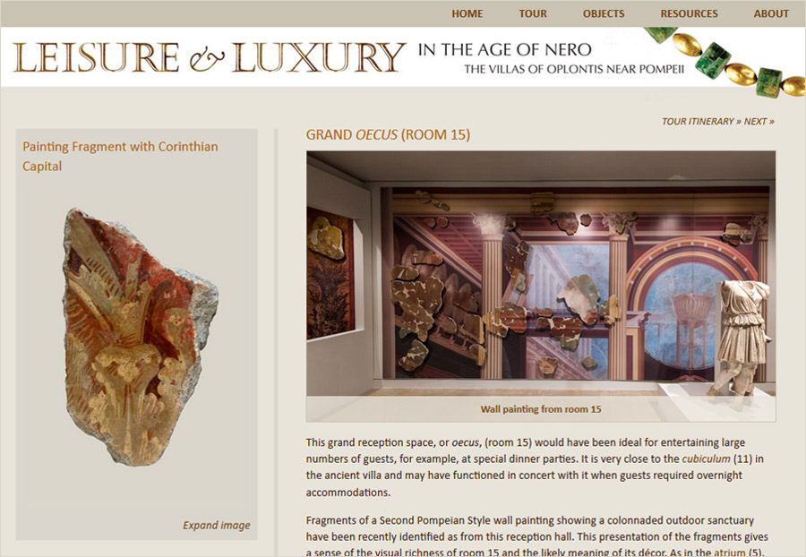 Sample tour station: Grand Oecus (Room 15) in Villa A